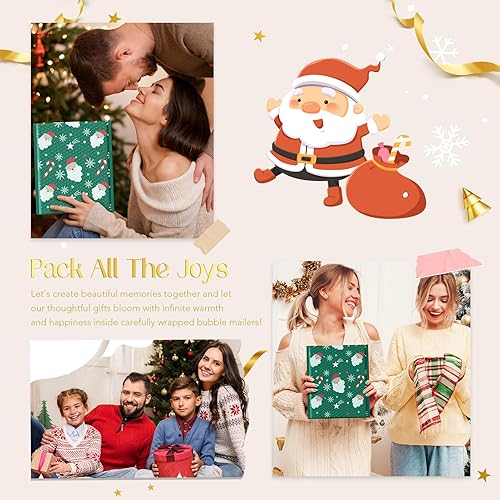 Miniatura 7 de Fuxury Sobres de burbujas de 8.5 x 12 pulgadas, paquete de 10 sobres acolchados de Navidad de tamaño utilizable de 8.5 x 11 pulgadas, sobres de