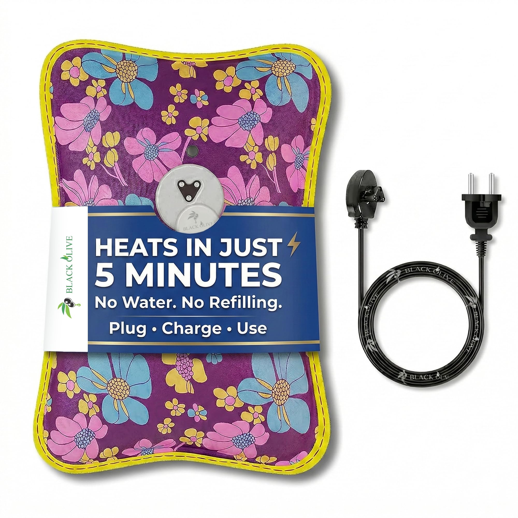 Black Olive 'S Hot Water Bag Electric Heating Pad Bags For Pain Relief Pack Gel Men & Women With Charging