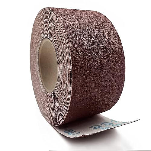 Miniatura 2 de Rollo de papel de lija de grano 60, rollo de tela esmeril de 3 pulgadas x 49 pies, rollo de papel abrasivo de óxido de aluminio, papel de lija