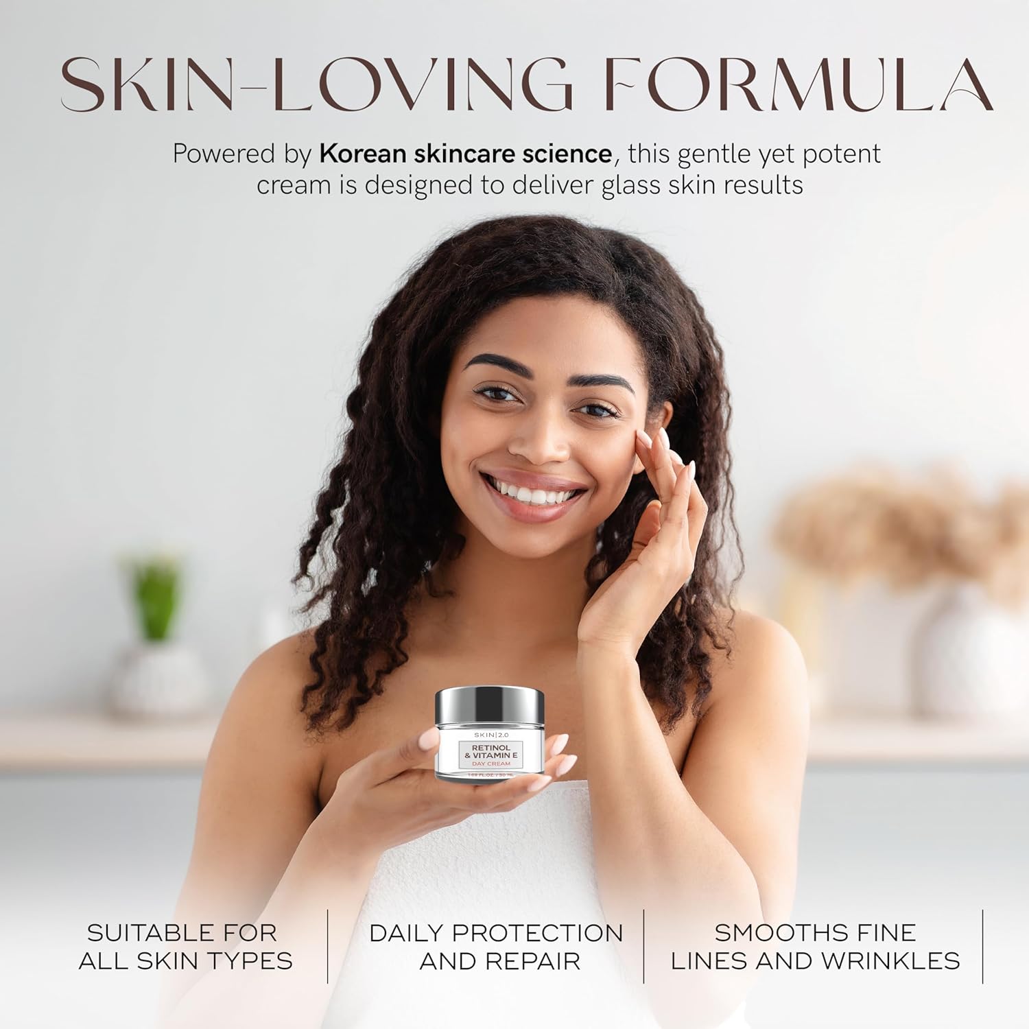 Retinol & Vitamin E Face Moisturizer - Dermatologist Tested, Hydrating, Restores Sun-Damaged Skin, Anti-Aging - Reduces Acne Scars, Clean Beauty, Cruelty-Free Korean Skincare - 1.69 Fl oz - Image 7