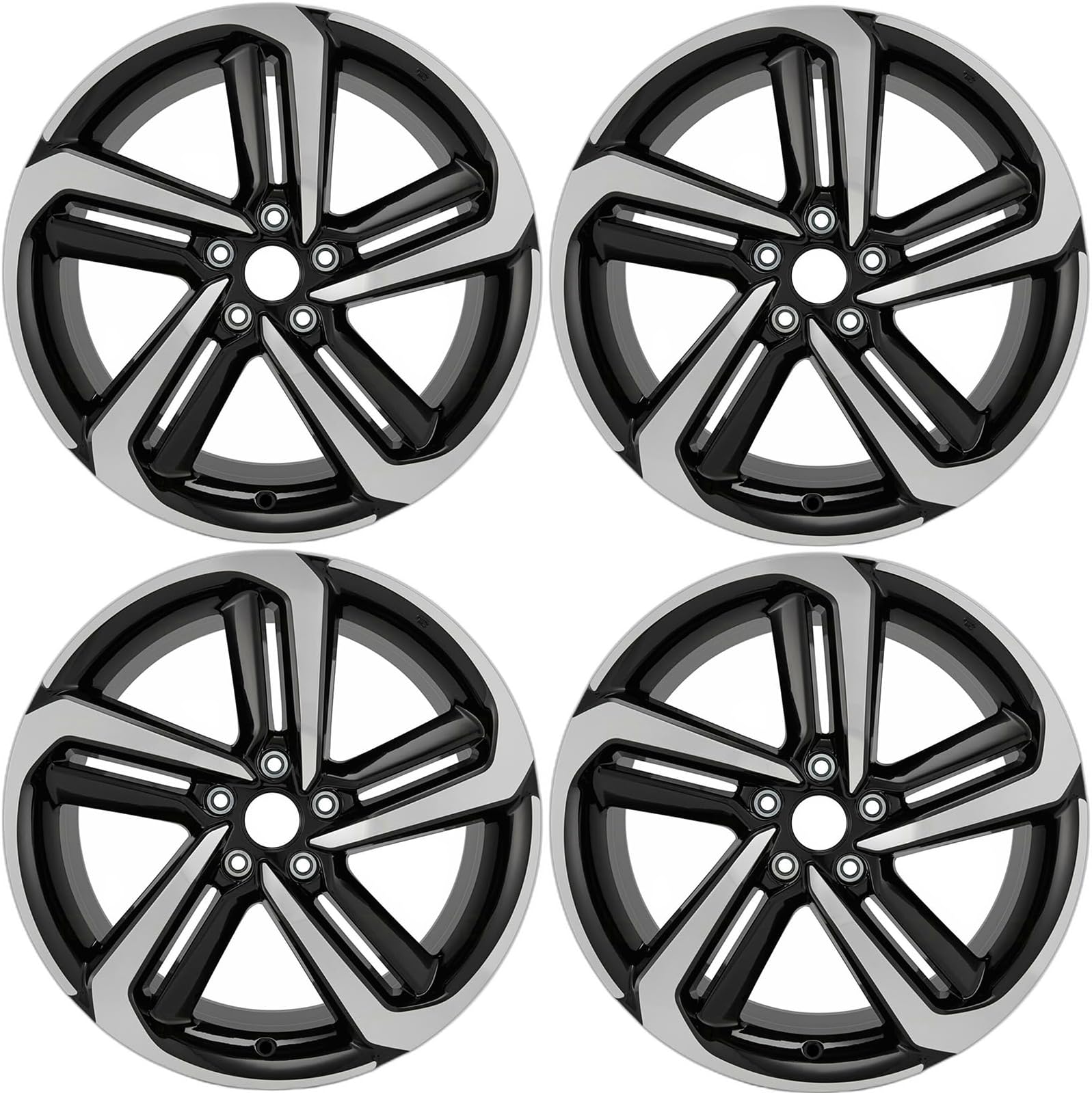 New Set of 19" 19X8.5 Alloy Wheel For 2018-2022 HONDA Accord 10 Spoke | OEM Design Replacement Rim | Machined Black | Direct Fit - OE Stock Specs | 64127