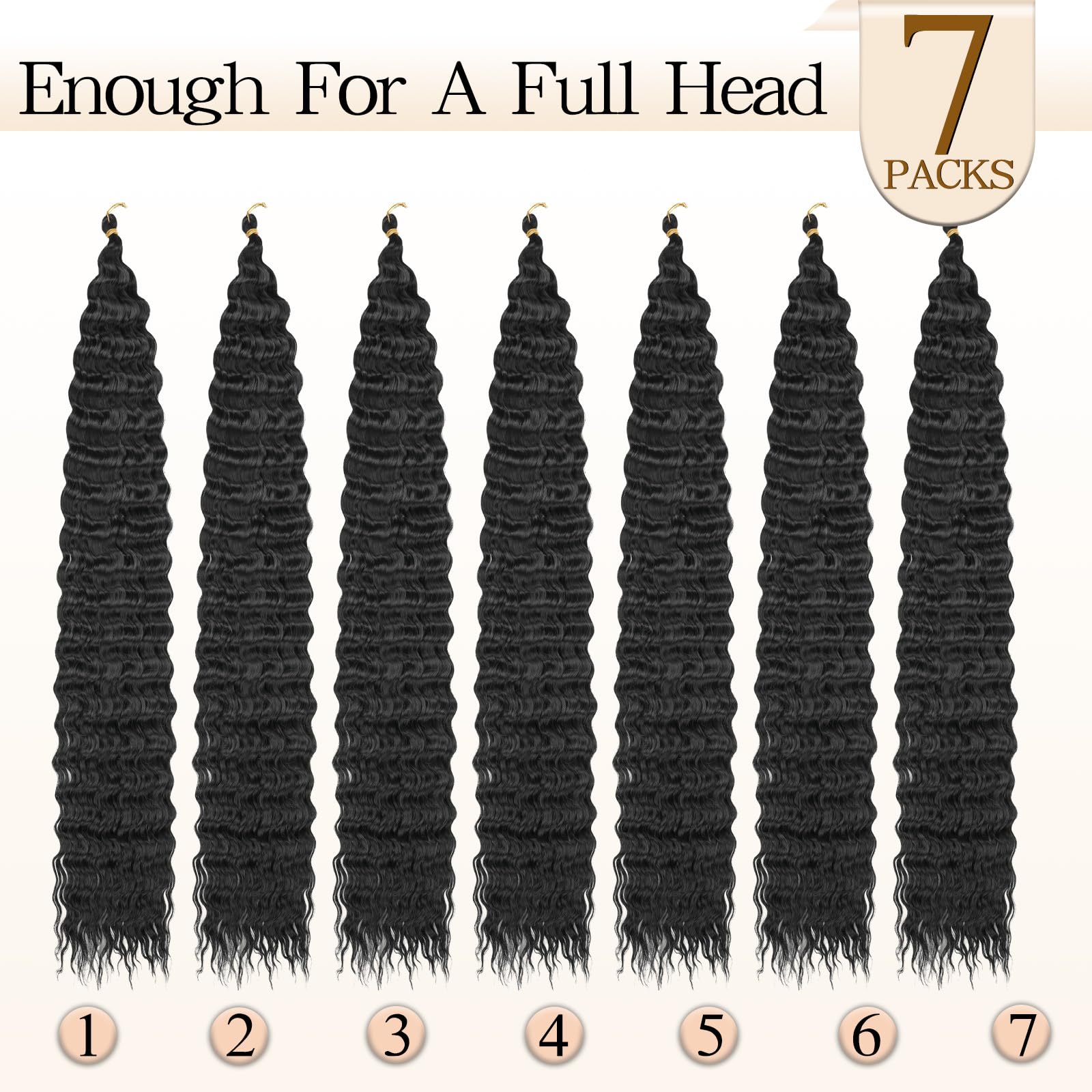 Maysa Ocean Wave Crochet Hair 22 Soft Curly Deep Wave Braiding Crochet Hair Ocean Wave Crochet Synthetic Hair Extensions 6packs 1bt27 22 Inch Pack Of 6 1bt27 - View #8