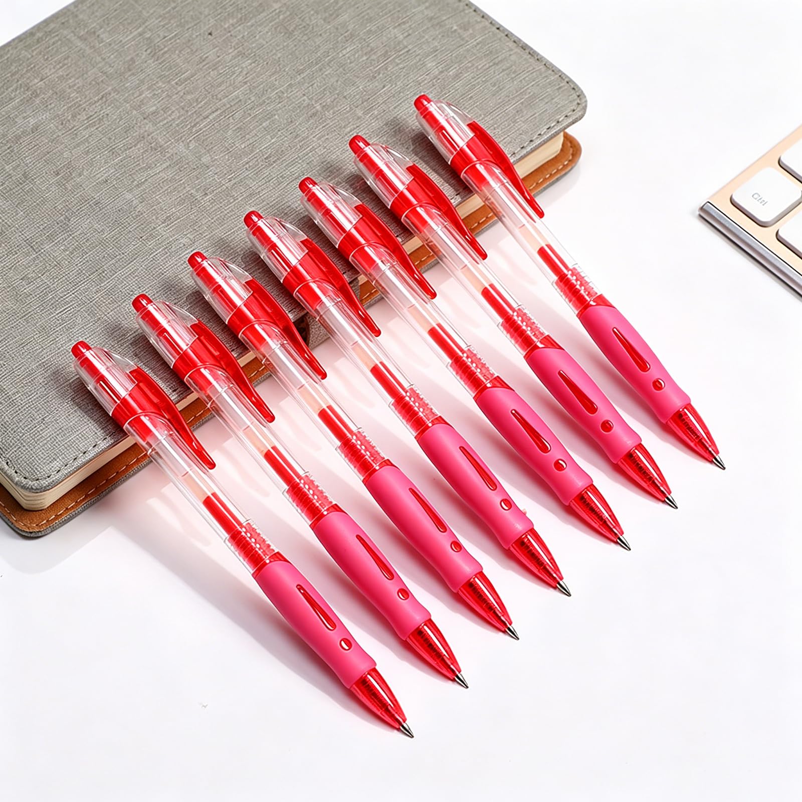Lot de 10 stylos à encre gel, stylo à encre de 0,5 mm, stylo à encre à séchage rapide, rouge