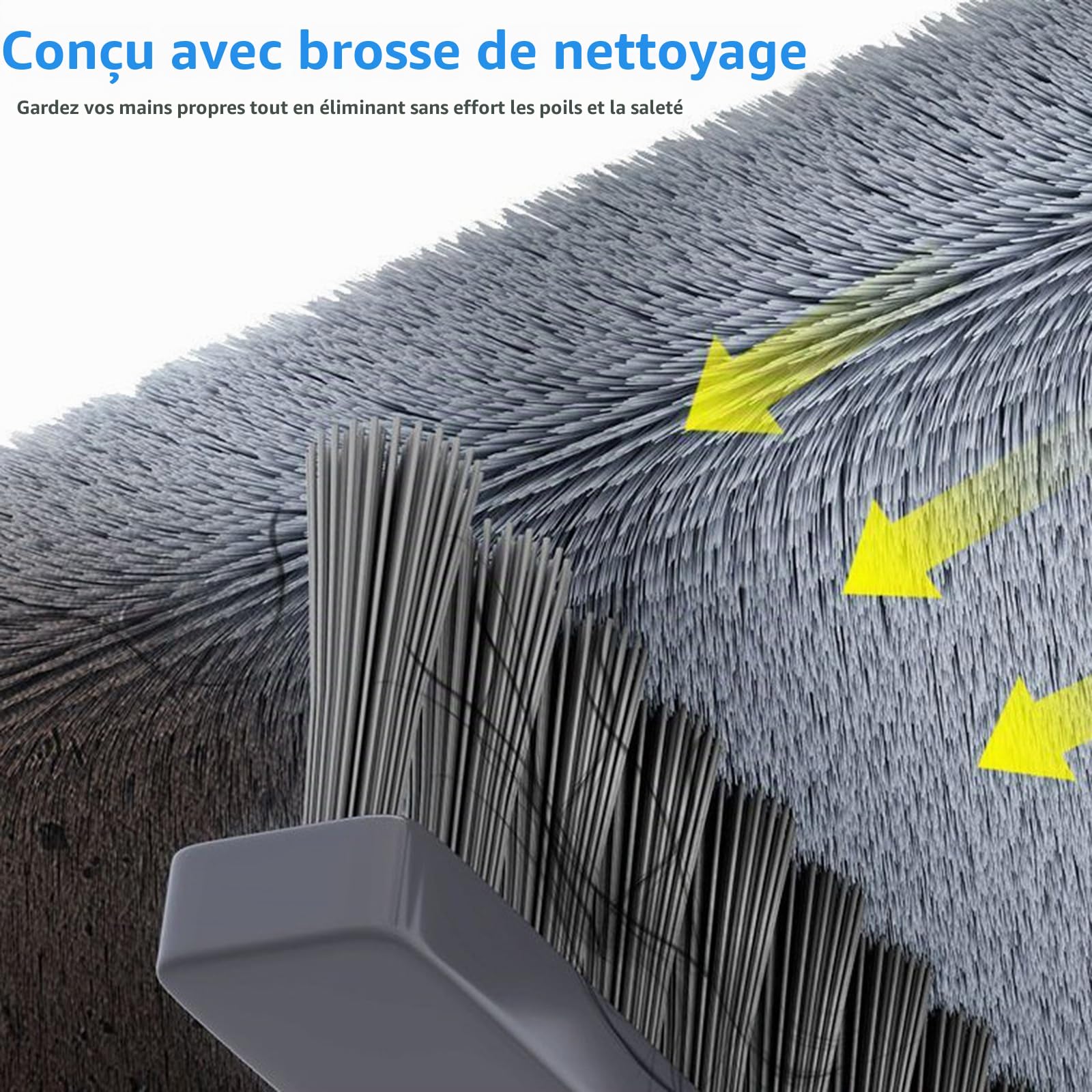 Sgizoku Balai serpillère avec seau pliable, serpillère rotative à 360° avec presse, lavage et séchage, avec 2 tapis de serpillère en microfibre réutilisables pour tous types de sols