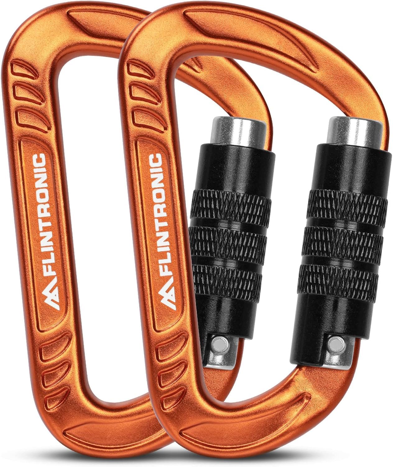 Flintronic Mousqueton Verrouillage, Mousqueton en Alliage d'aluminium, Mousquetons Robustes Forme D, pour Hamac, Camping, Randonnée, Ski, Vélo