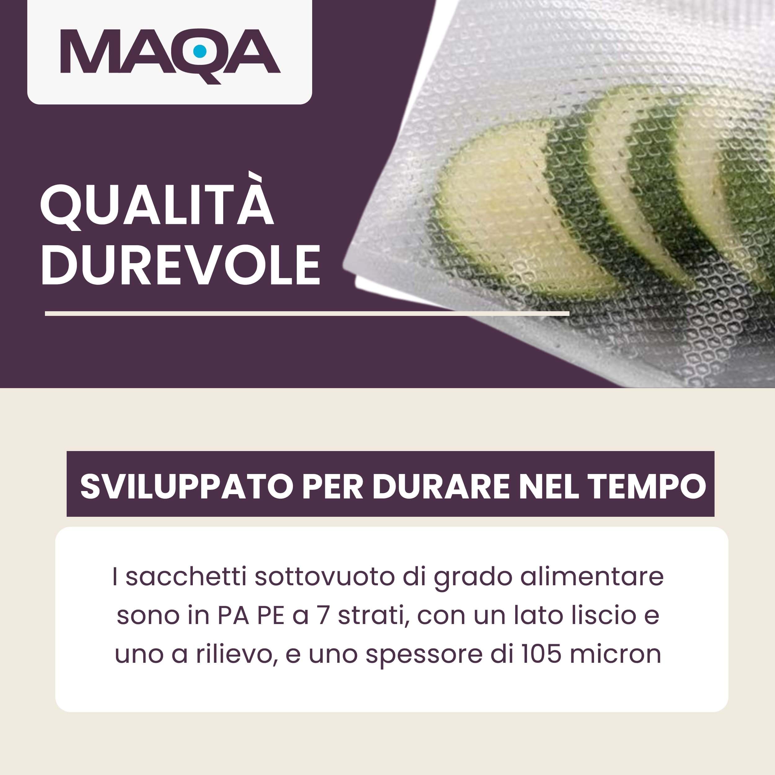 MAQA 100 pcs Bolsas al vacío para alimentos en relieve 105 micrones, Bolsas al vacío para alimentos para todas las máquinas de vacío 35x50 cm
