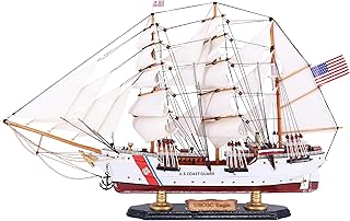 24" U.S. Coast Guard Eagle Ship Model, Highly Detailed Wooden Replica Sailboat Decor, Sailing Ship Gift for Father's Day, Sailboat Decor