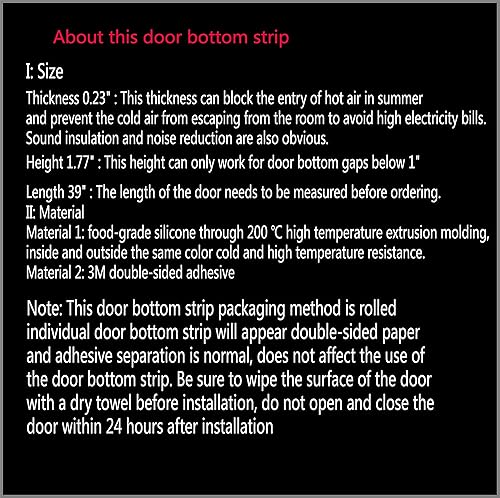 Miniatura 8 de Tope de puerta para debajo de la puerta, bloqueador de corrientes de aire, aislador, burlete de puerta, tapón de ruido, adhesivo fuerte de 39