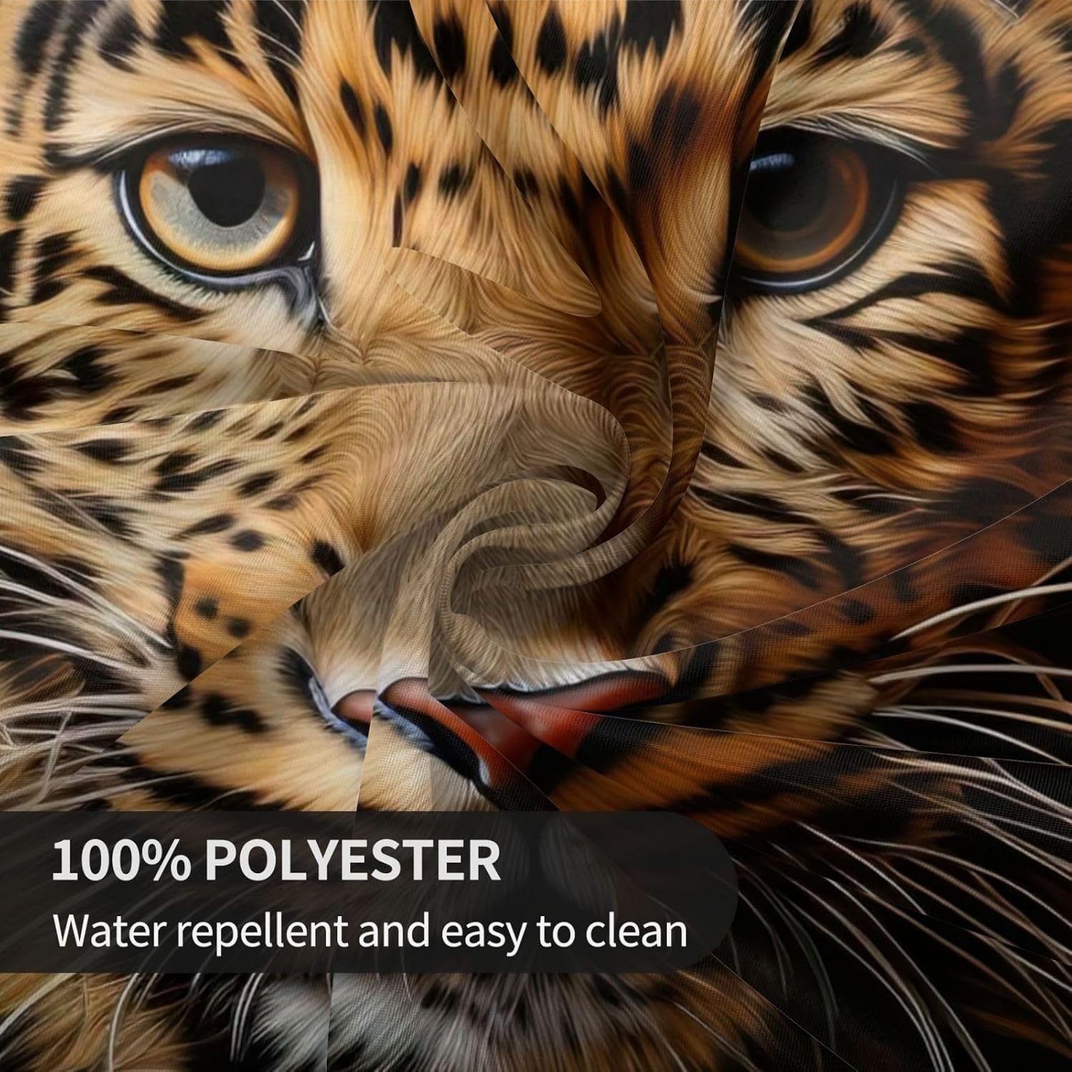 Leopard Print Print Wrinkle Free Dining Table Cover for Birthday Party Farmhouse Tablecloths Up to 60 x 60 Inches