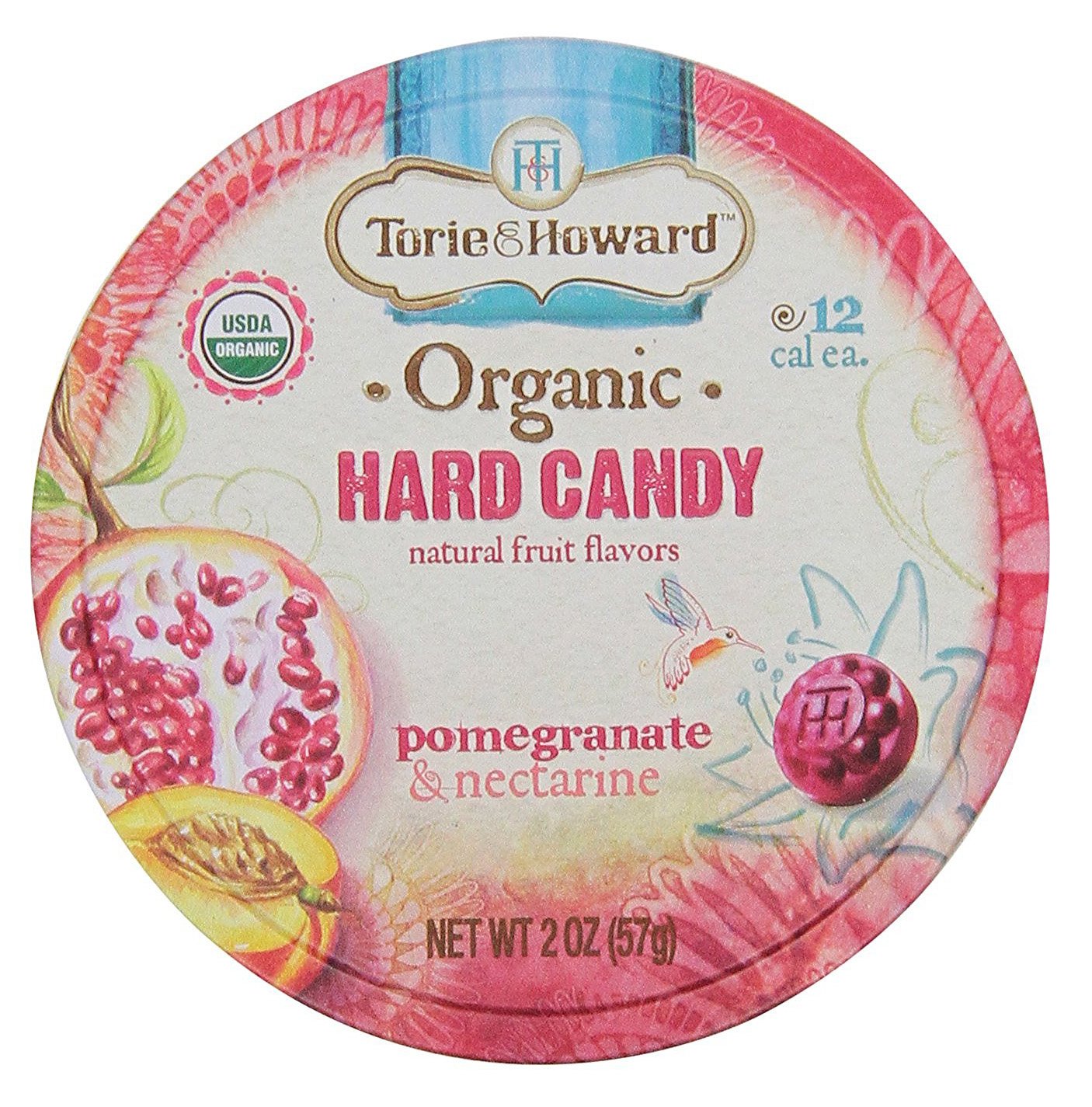 TORIE & HOWARD CANDY TIN PMGRNT & NECTRN 2OZ