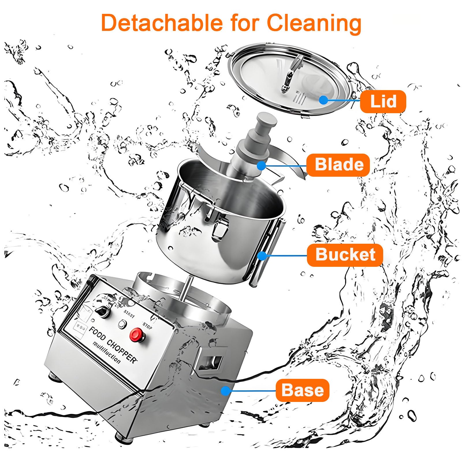 Tritatutto Elettrico, 950W/1100W/1800W, 1400 Giri/min 7L