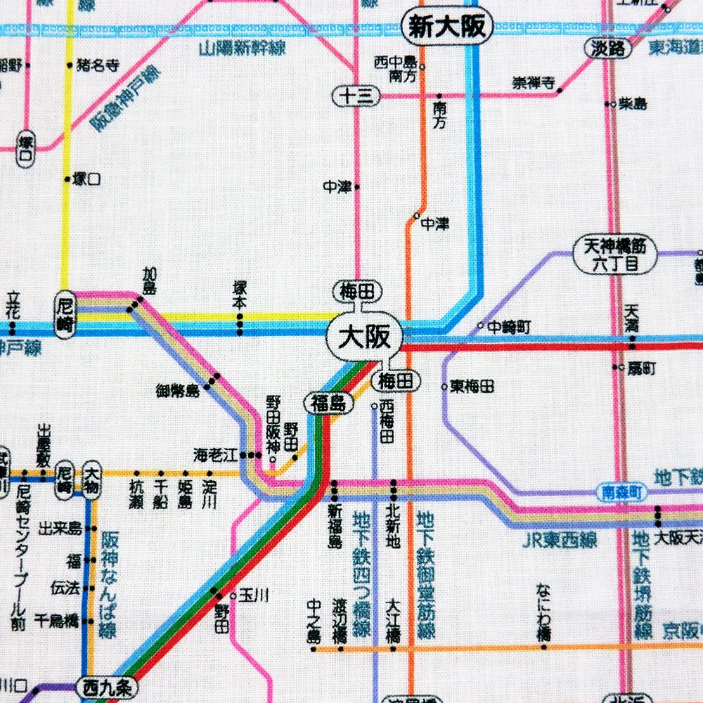 Amazon.co.jp: 東京カートグラフィック 鉄道路線図ハンカチ 関西 日本