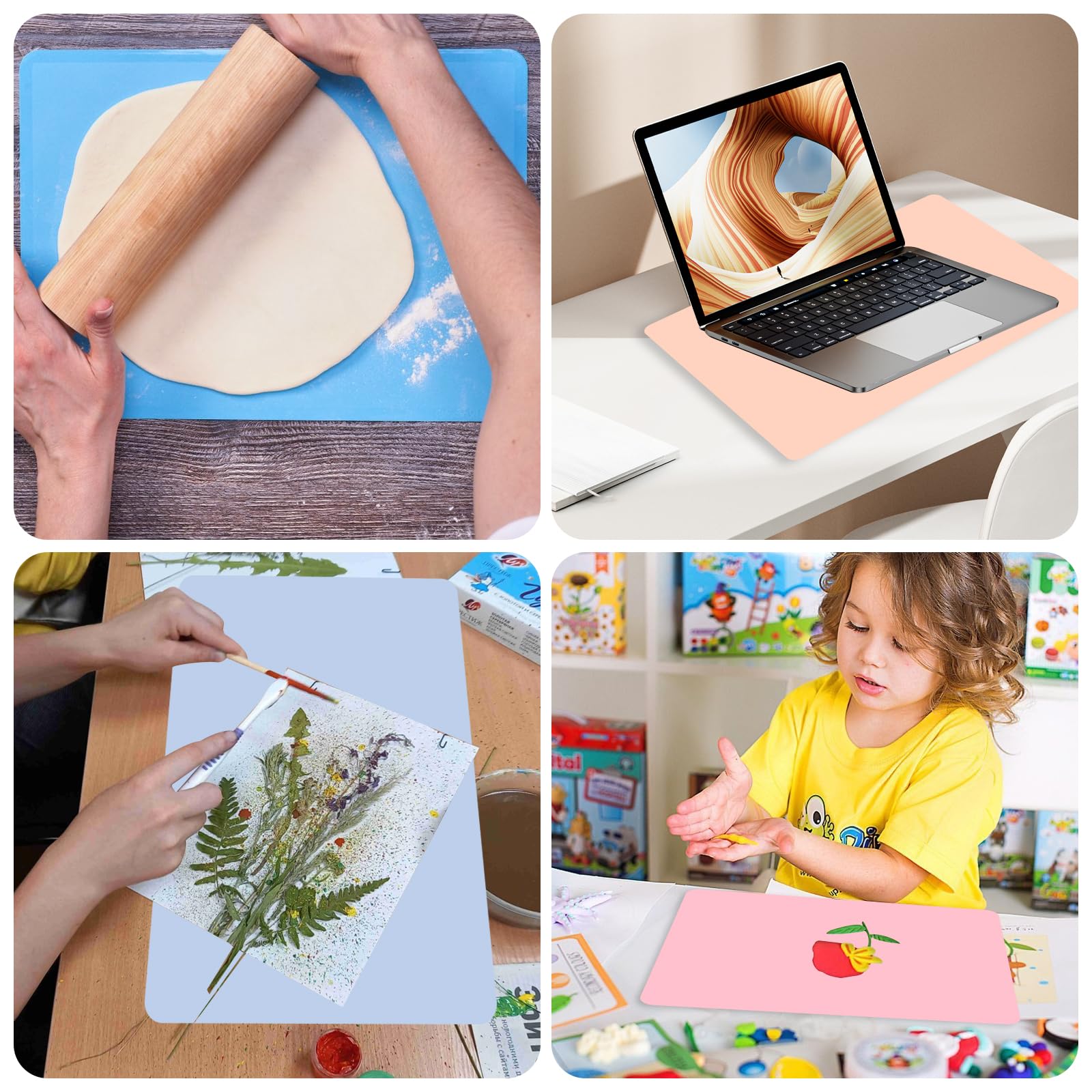 Lot De 2 Tapis Artisanaux En Silicone, Tapis En Silicone Pour Résine époxy, 40 X 30 Cm, Tapis De Pâtisserie, Pour Artisanat, Fabrication De Bijoux, Peinture Et Plus Encore