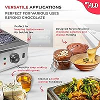 Vista 6 de ALDKitchen Olla para derretir chocolate – derretidor de chocolate eléctrico comercial de acero inoxidable, 1 tanque grande + 2 tanques extra