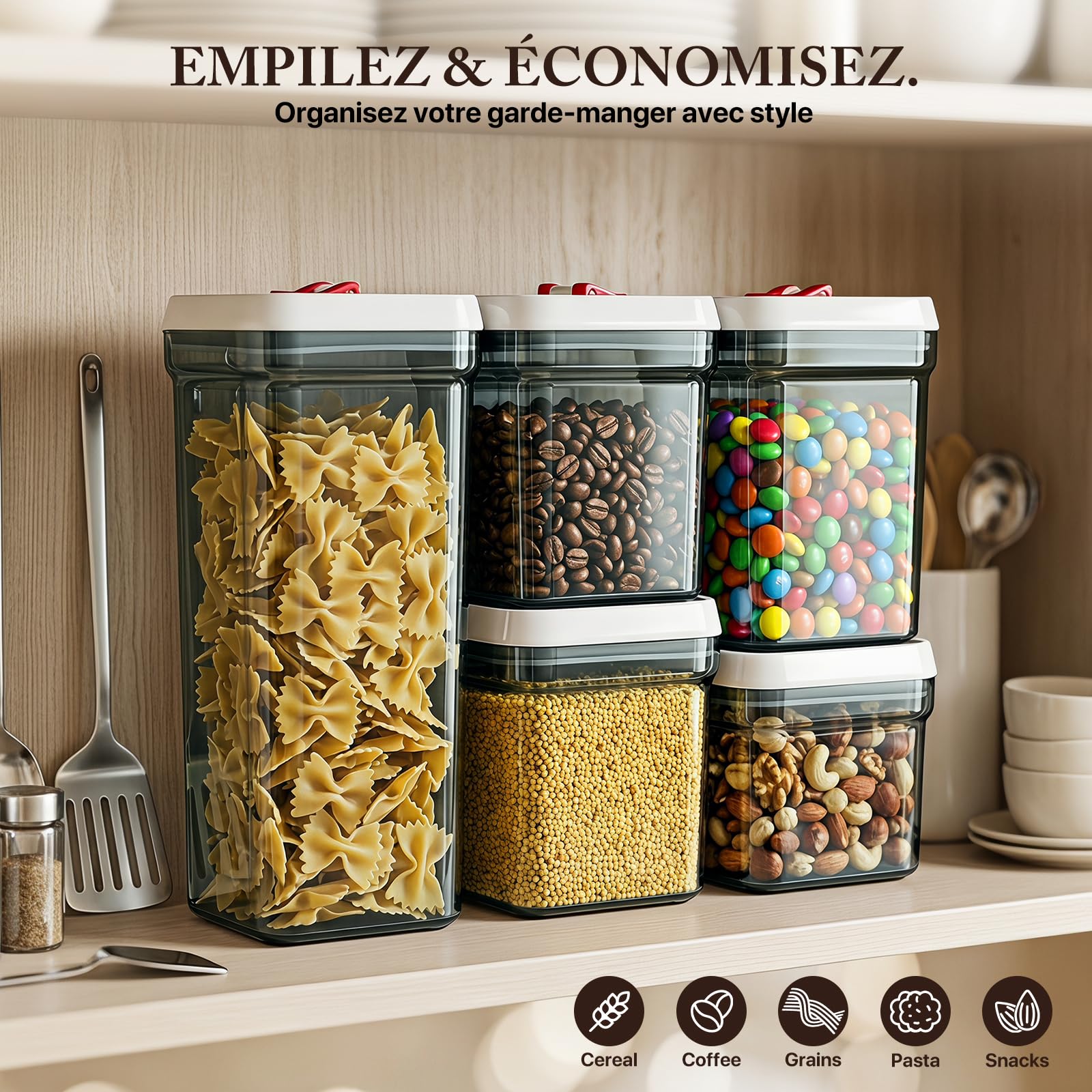 OZD Ensemble de 5 contenants alimentaires hermétiques