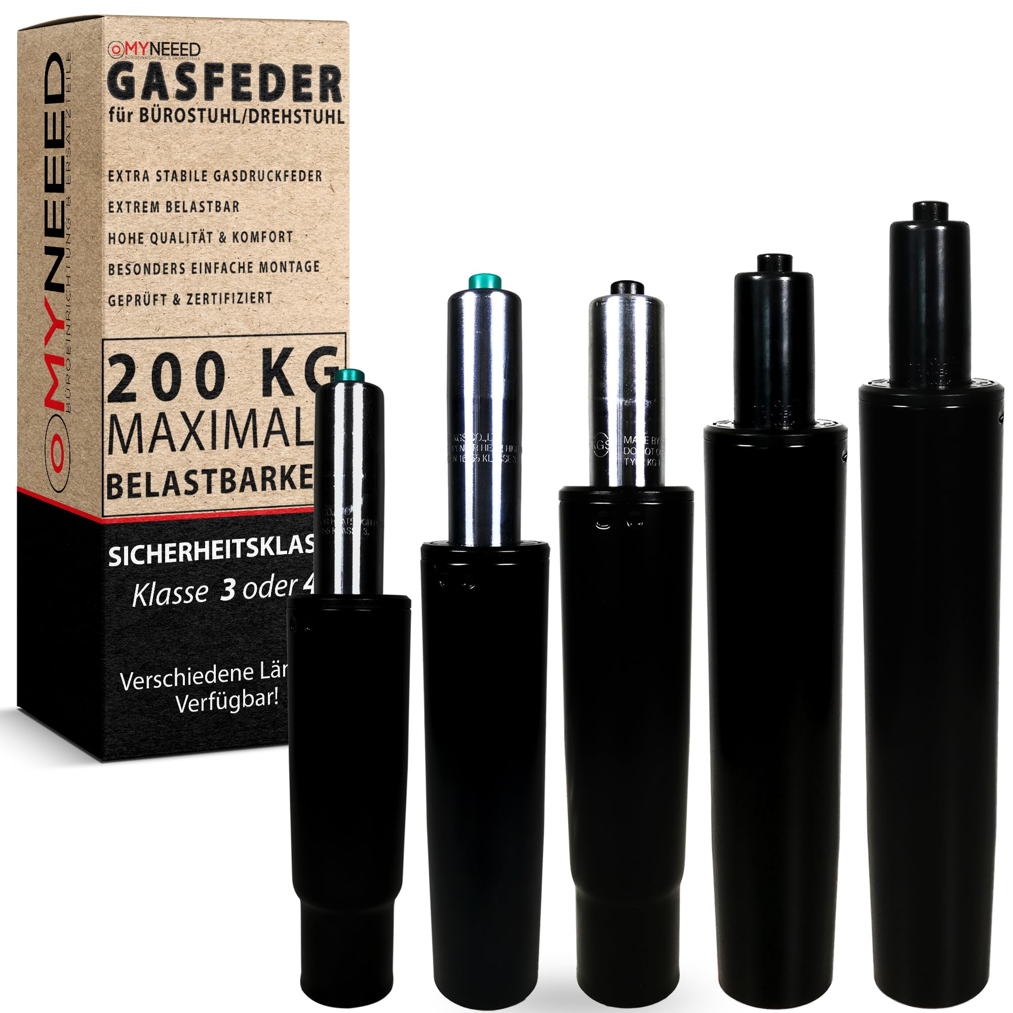 MYNEEED Gasdrukveer, bureaustoel, reserveonderdelen, compact