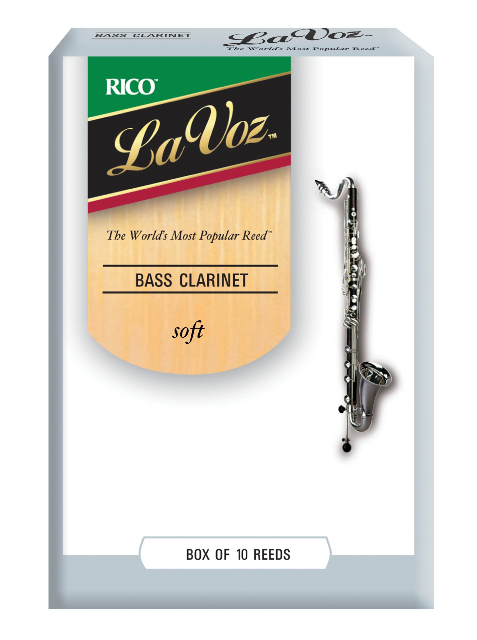 Confezione da 10 Ance Morbide la Voz per Clarinetto Basso
