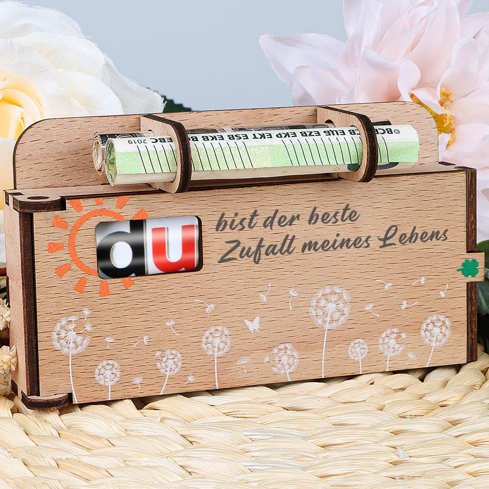 TUZELIYA Du bist der beste Zufall meines Leben - Duplo Chocolate Bar Gift Box Decoration - Wish Filler Money Gift for Men - Birthday, for Him - Without Duplo