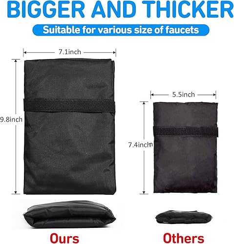 Miniatura 2 de MENOLY - Paquete de 6 fundas de grifo para exteriores para invierno, 9.8 x 7.1 pulgadas, calcetines aislados más gruesos para protección contra la