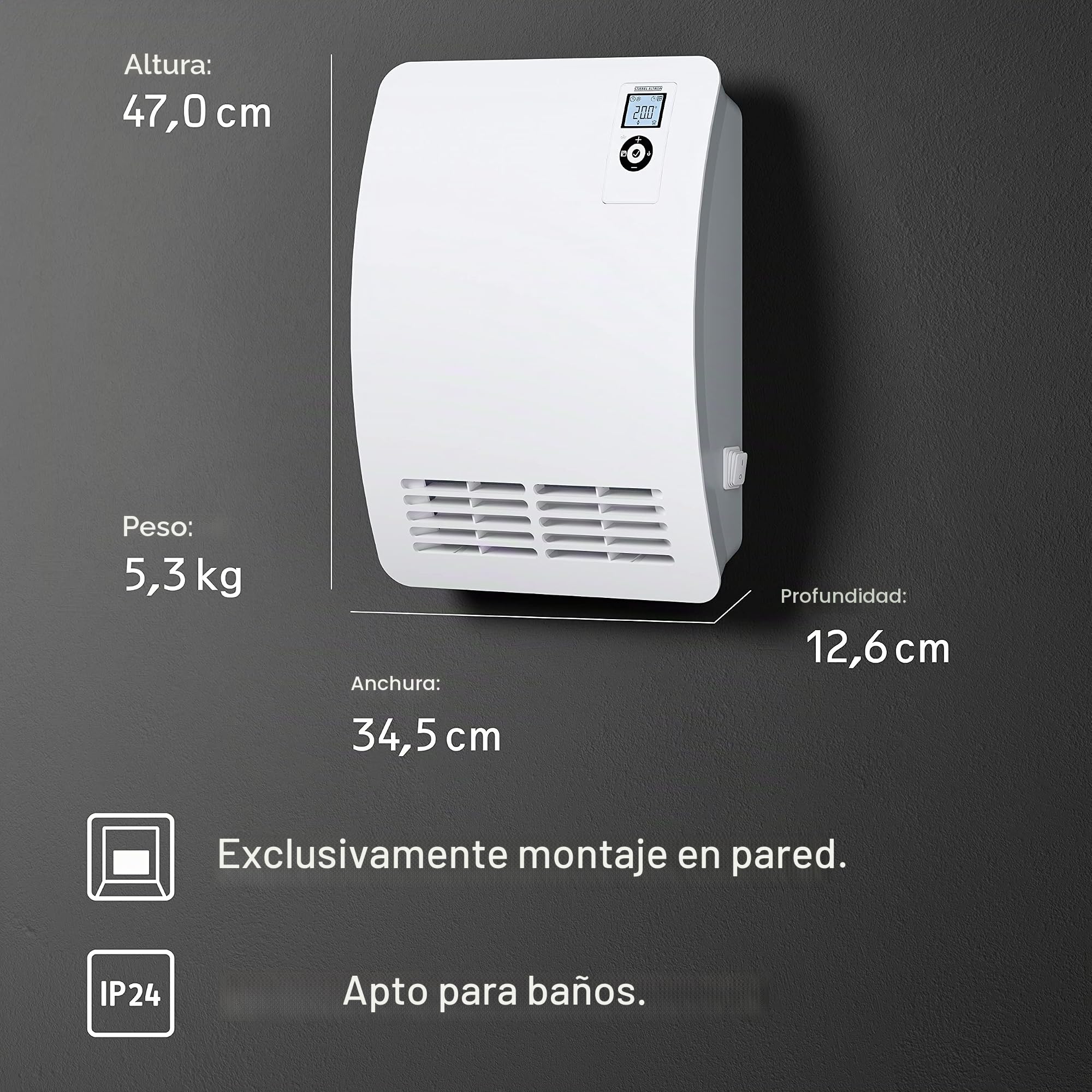 Calentador de ventilador de 2000W interruptor de 2 pasos CK 20 Premium