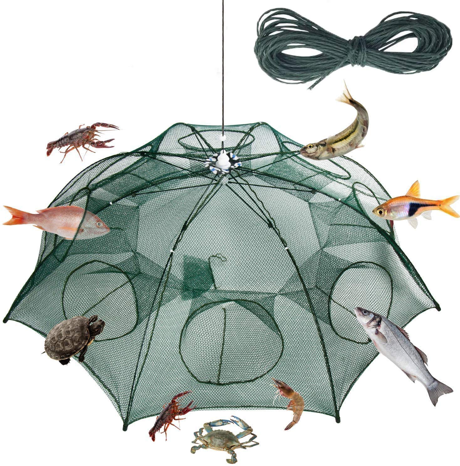 Venzina® 8 Side Bait Fishing Net Nylon Portable Folded, Fishing Net, Cast Net Fishing Trap Net Shrimp Minnow Angling Outdoor Appliance Fish Net for Catching (B0CPBTJNRZ) Amazon Price History, Amazon Price Tracker