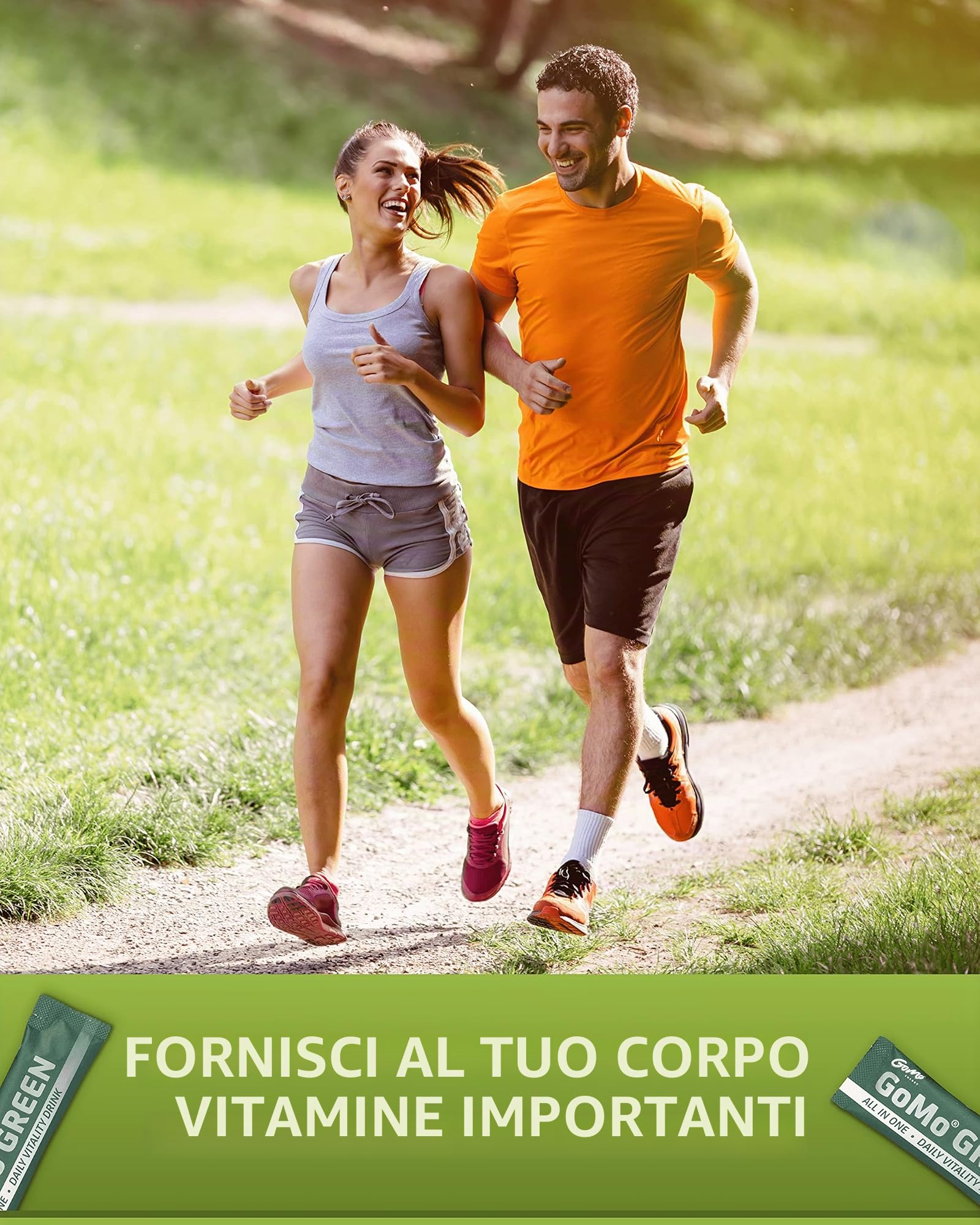 GoMo® GREEN | All in One – Daily Vitality Drink con Spirulina dall'Austria | Per migliorare le prestazioni e la concentrazione I la tua energia green quotidiana made in Germany | 30 porzioni