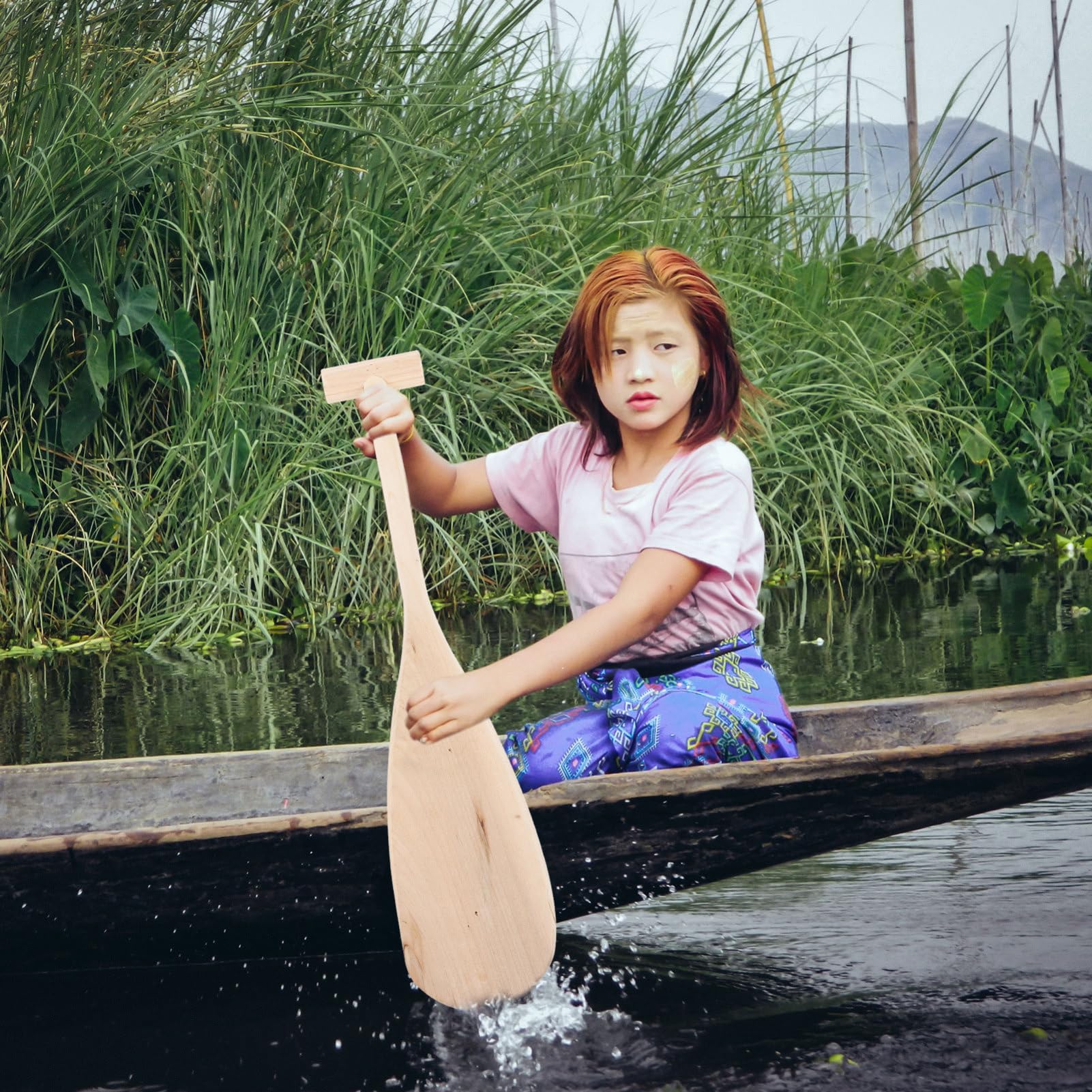 balacoo Wood Pulp Boys and Girls Kayak Paddle Boat Stage Decor Unisex Comfortable Small Oars