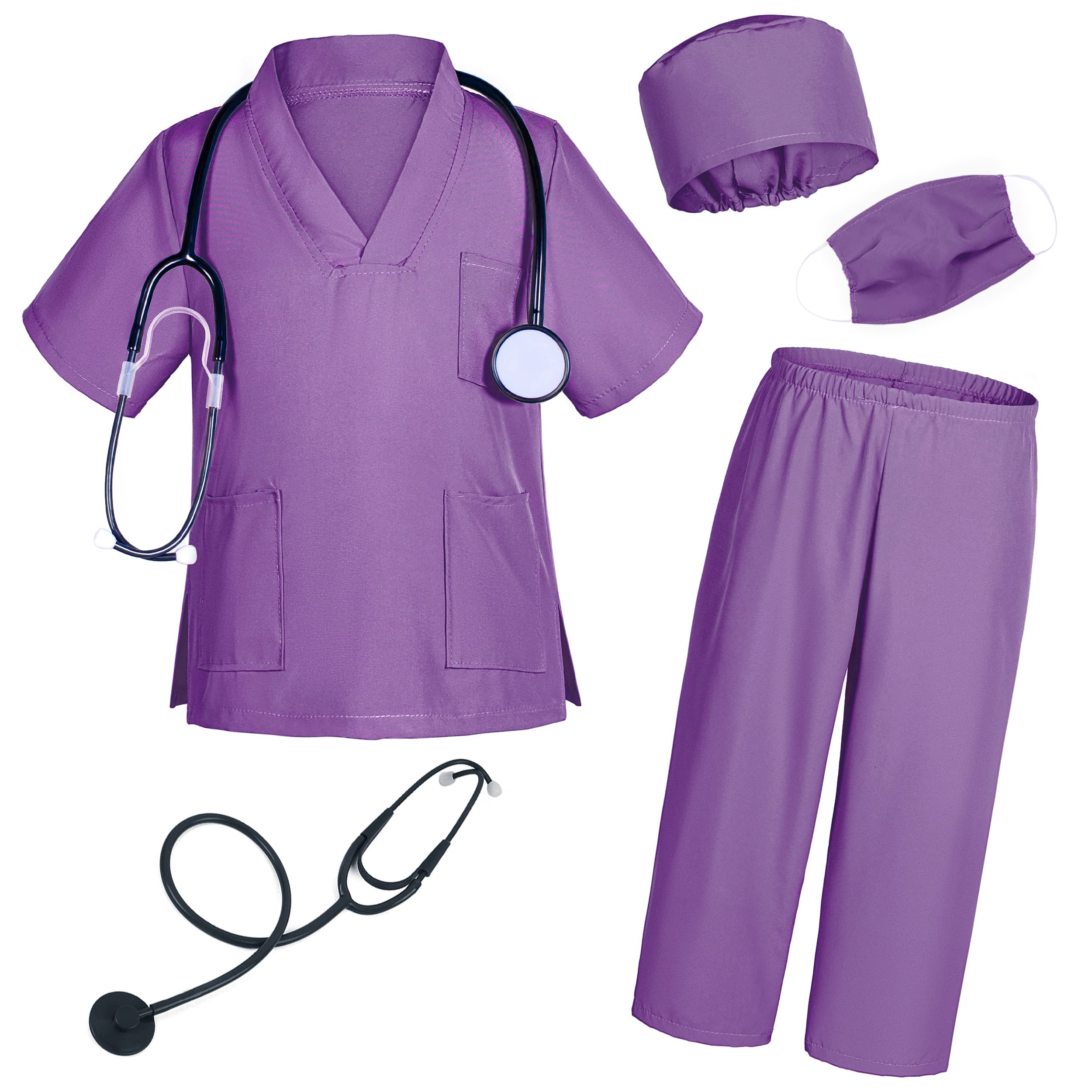 TOGROP Doctor costume for kids Scrubs pants with accessories set toddler children cosplay 3-11 Years
