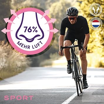 Airmax Sport Nose Separator - 76% More Air Flow for Sports Running Cycling & Yoga - Alternative to Nose Plasters for Better Breathing - 1 Piece in Size S - Transparent