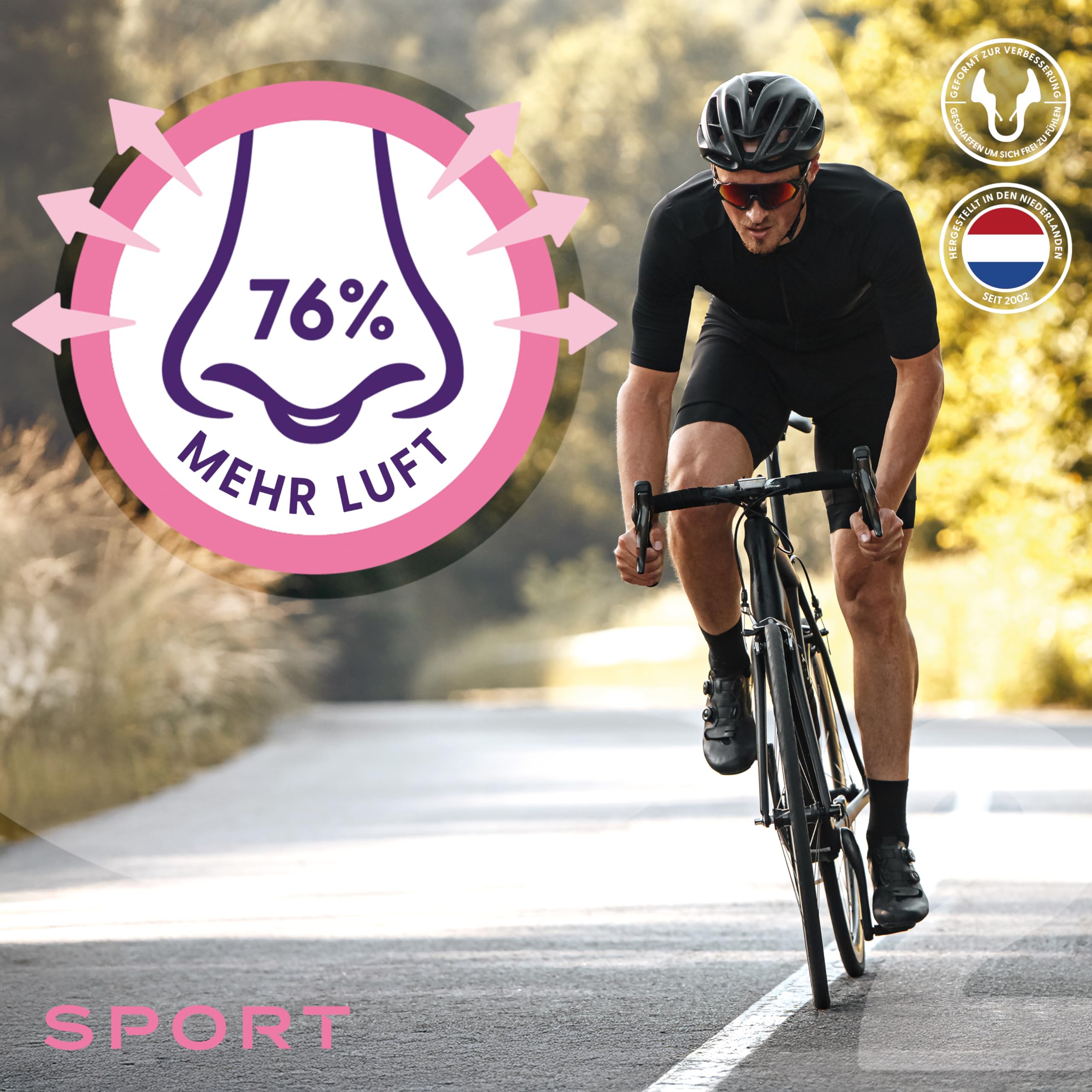 Airmax Sport Nasenspreizer - 76% mehr Luftstrom für Sport, Laufen, Radfahren & Yoga - Alternative zu Nasenpflaster für bessere Atmung