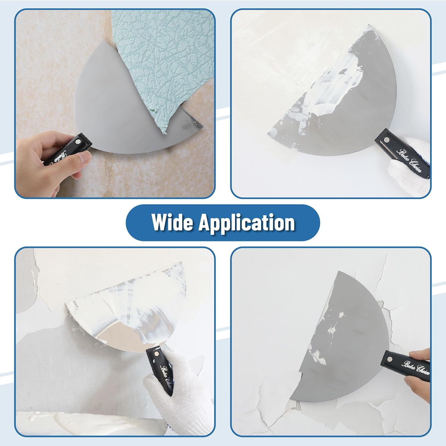 Bates- Putty Knife, 8 Inch, Plastic Handle, Carbon Steel, Flexible, Metal Scraper, Drywall Spackle Knife, Metal Paint Scraper Tool, Putty Knife Scraper, Wall Scraper