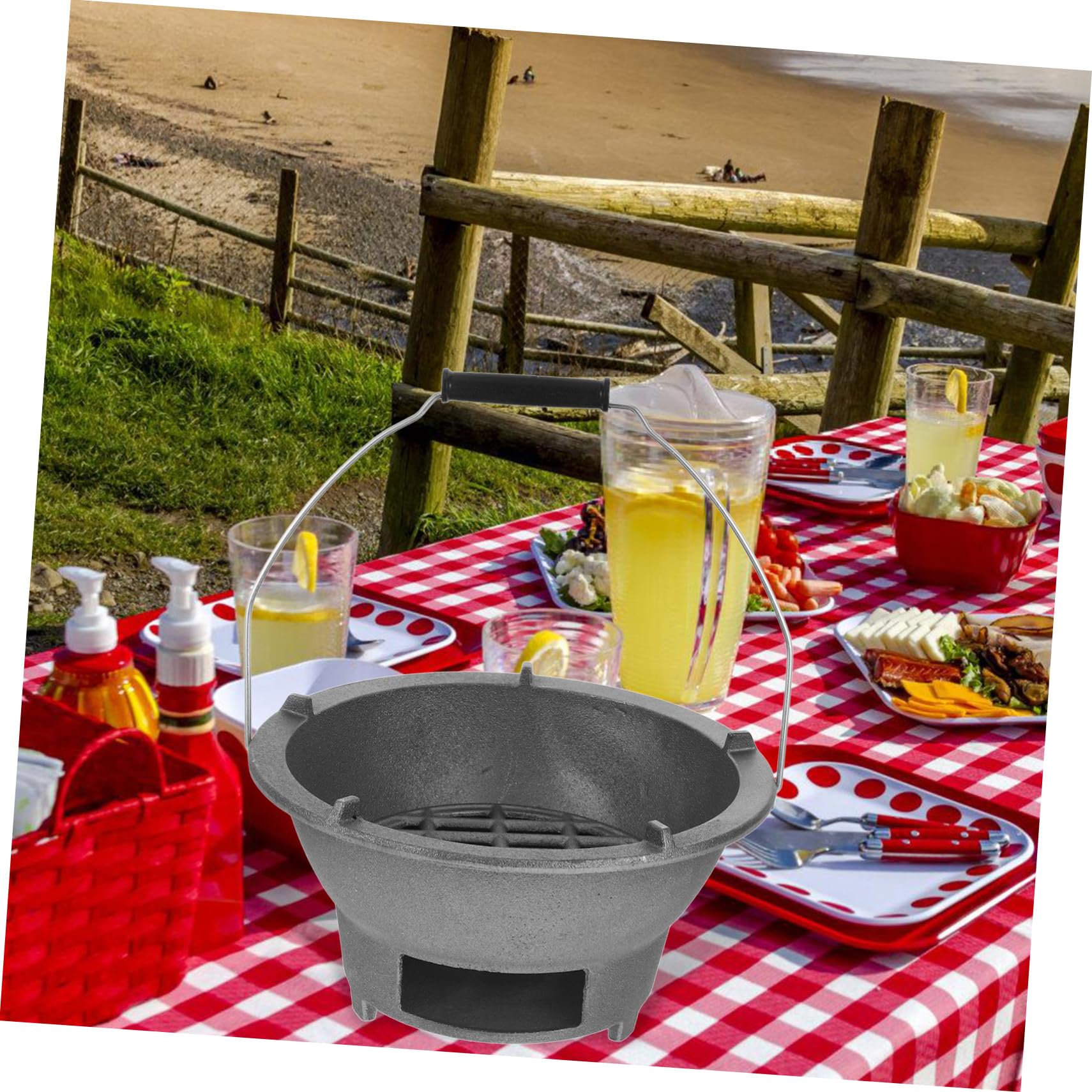 BESPORTBLE Mini Grill Ghisa Per Bbq Portatile Per Ed Barbecue Kettle Per e Picnic