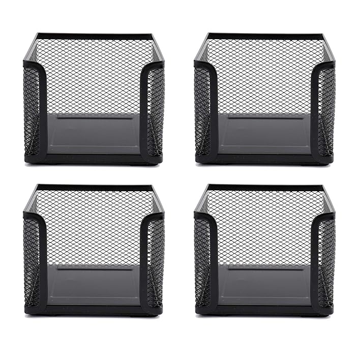Buy Suwimut 4 Pack Mesh Memo Holder, Black Metal Mesh Sticky Note