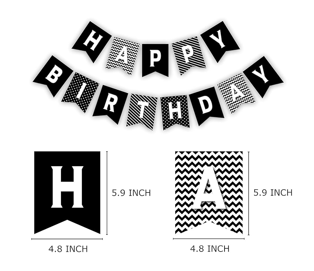 Amazon.com: Black & White Birthday Banner, Happy Bday Pennant Decorations, Black Birthday Party Sign : Home & Kitchen amazon-com-black-white-birthday-banner-happy-bday-pennant-decorations-black-birthday-party-sign-home-kitchen