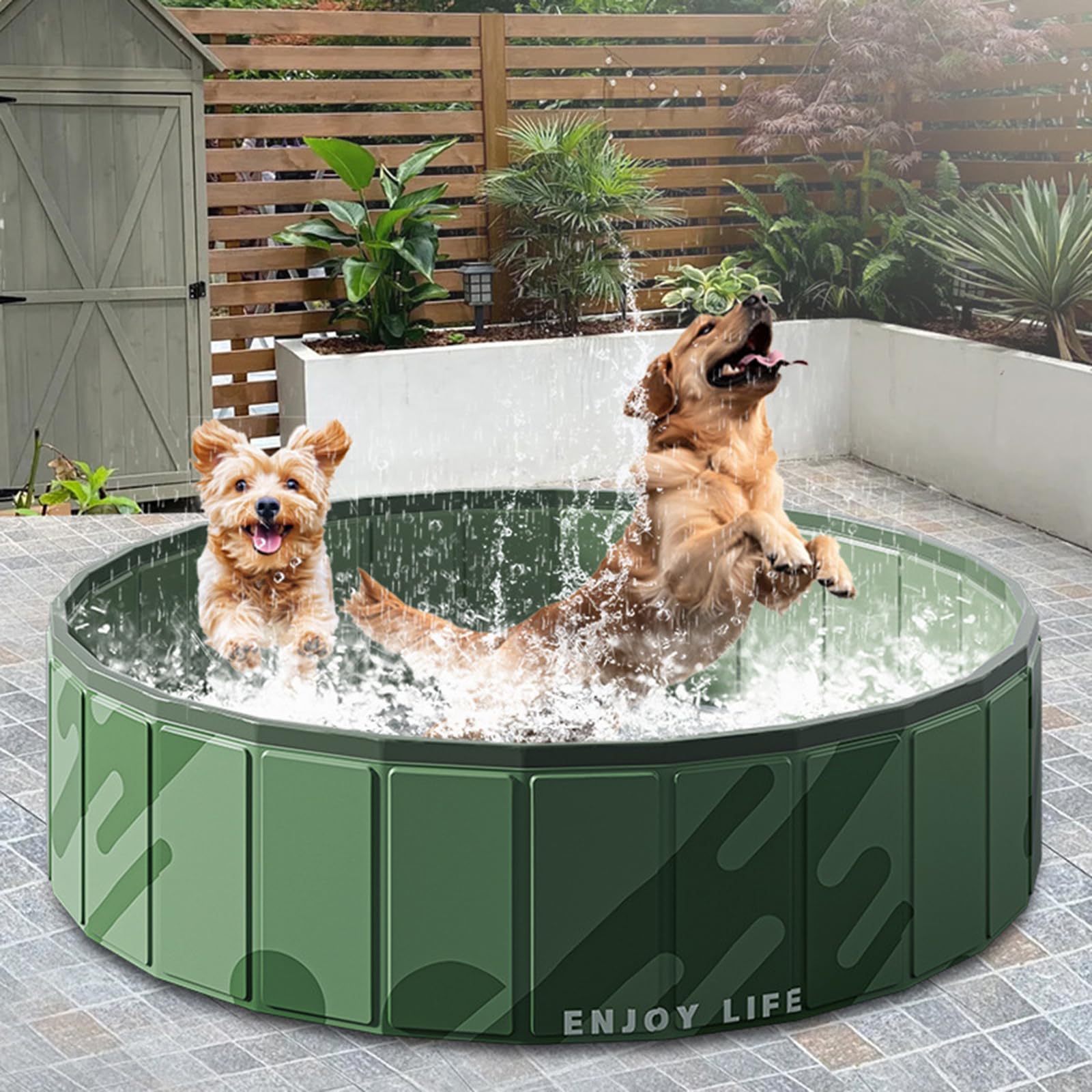Hundepool Klein,bañera Plegable De PVC para Perros,Piscina De Perros Piscina De Remo De Perros Plegable,Piscina para Niños Piscina Plegable,bañera Portatil Perro-B||100CM