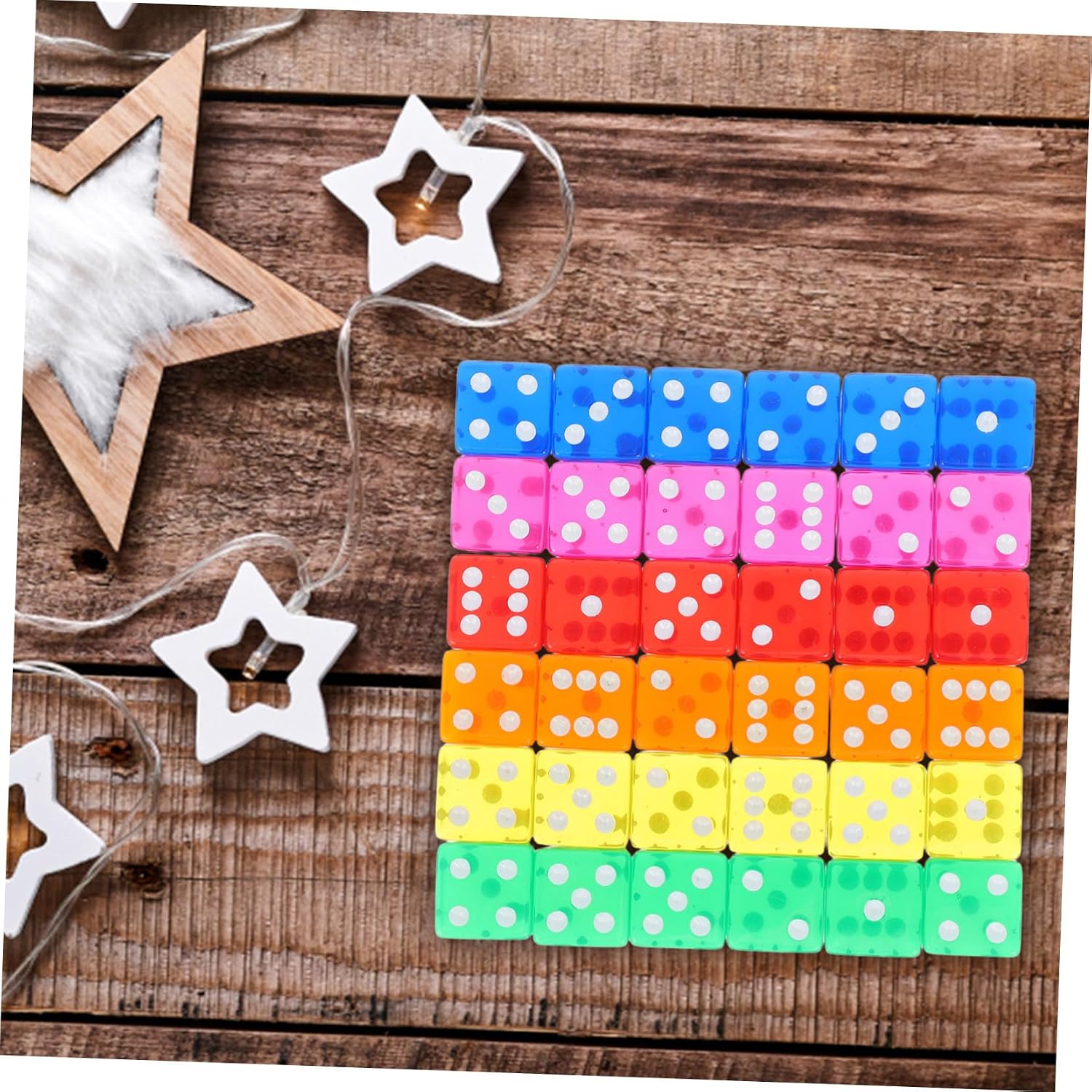 36pcs Acrylic Dice Set for Board Games Classroom Math Teaching Transparent Straight-Edged Design for Fair Gameplay Acrylic Material Game Dice Accessories for Party Fun and