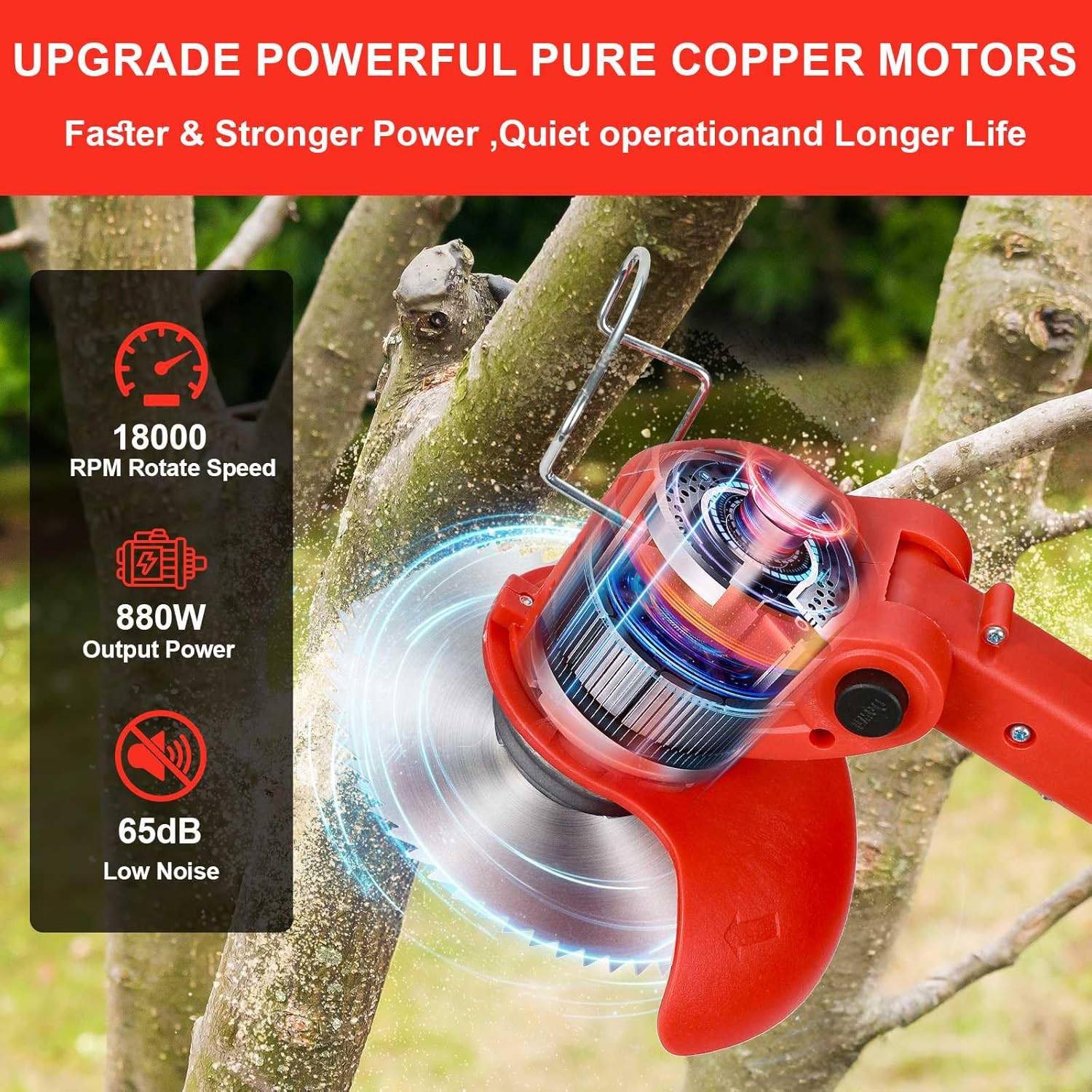 Electric Weed Wacker Cordless,24v Weed Eater Battery Powered 3 in 1 Lightweight Grass Trimmer with 2 4.0 Ah Batteries & Charger, Weed Eater with Blade & Wheels for Women,Lawn Care,Garden,Yard (Red)