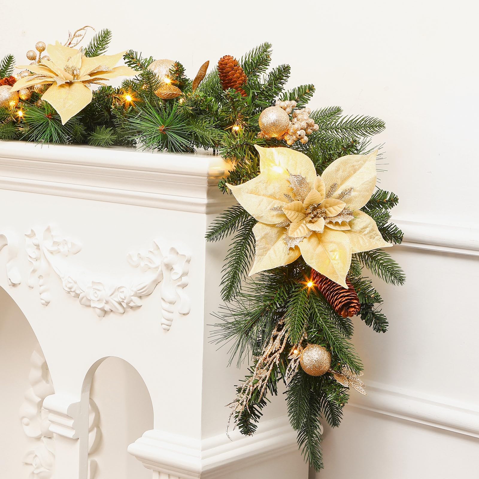 Amazon.com: Adeeing Christmas Garland with Lights, 6FT Prelit Christmas ...
