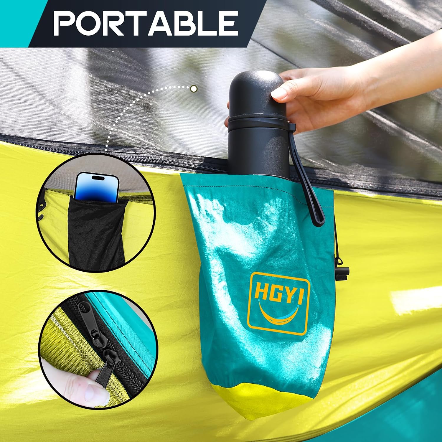 Camping Hammock Mosquito Net,Double & Single Portable Hammocks for Kids Hammocks with 2 Tree Straps,Hammock Tent for Travel Camping,Camping Accessories for Indoor Outdoor Hiking Backpacking