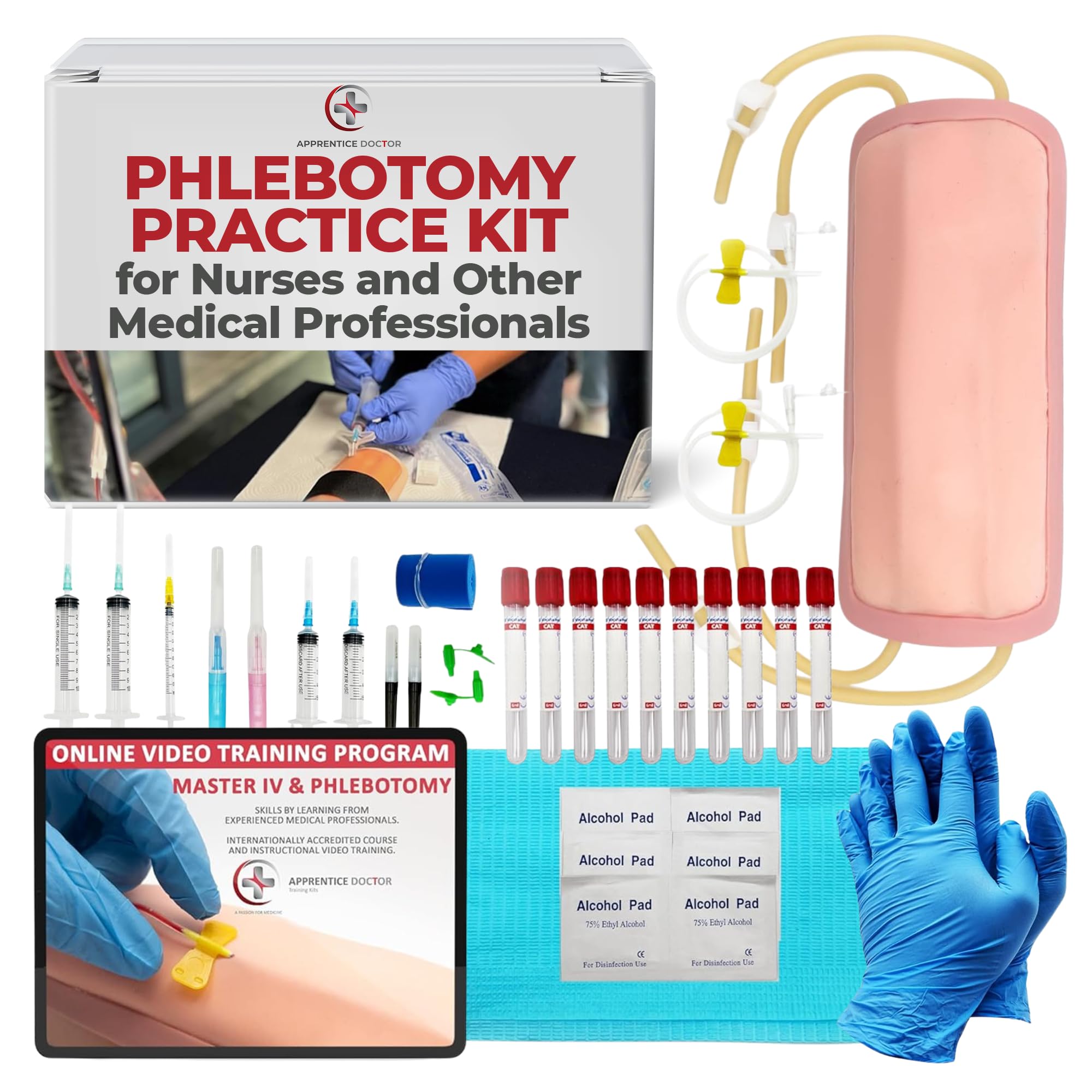 Phlebotomy Practice Kit and IV Practice Kit for Nurses and Other