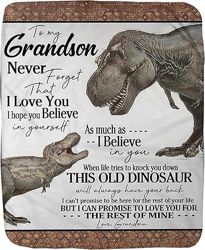 Manta de dinosaurio para mi nieto de abuelo abuela dinosaurio regalos para nieto manta de forro polar súper suave como regalo de cumpleaños Navidad