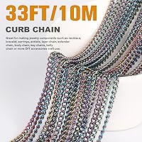 Vista 2 de Rollo de cadenas coloridas de acero inoxidable de 66 pies, acero inoxidable 304 de 0.059 pulgadas de acero inoxidable 304, cadenas trenzadas
