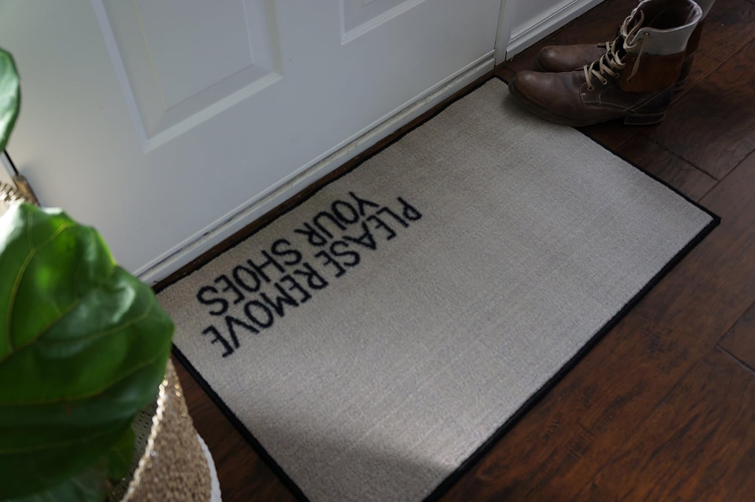 Please Remove Your Shoes Beige Novelty Carpet