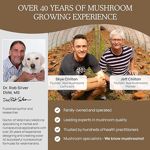 Miniatura 8 de Real Mushrooms Lion's Mane - Suplemento de hongos para mascotas, cápsulas de bienestar para mascotas, suplemento y vitaminas para gatos y perros,