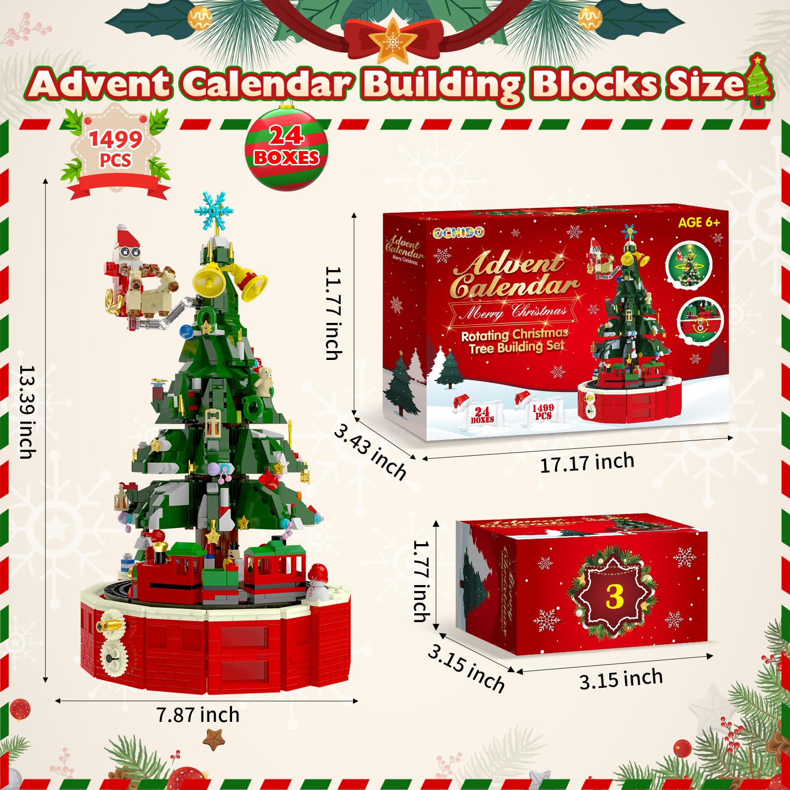 Amazon.com: Ochido Advent Calendar 2025 Rotating Christmas Tree