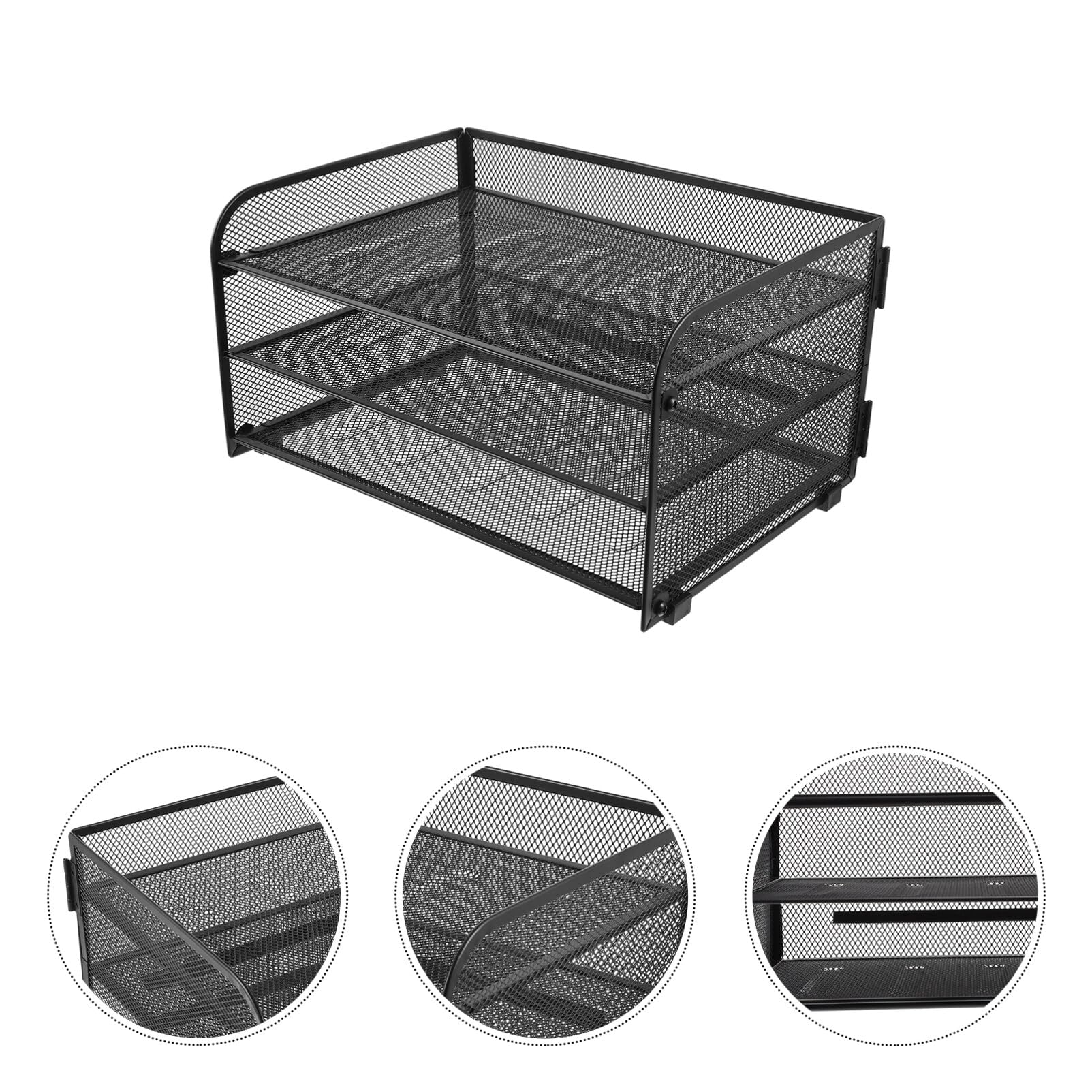 NUOBESTY Bandeja para Cartas De 3 Niveles Clasificador De Portadocumentos Bandeja De Papel Apilable Bandeja para Cartas Apilable Cajón Metal Cesta De Archivos Escritorio Oficina