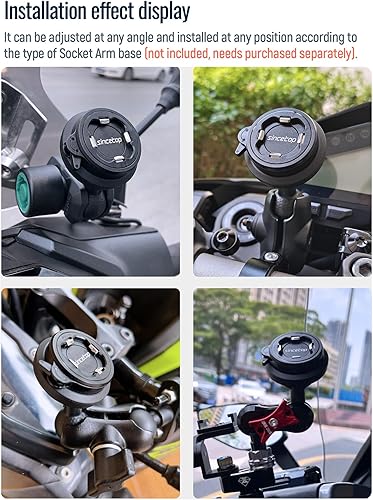 Miniatura 7 de sincetop Soporte universal para teléfono de motocicleta de 1 pulgada, soporte de liberación rápida para motocicleta y teléfono inteligente Brazo de