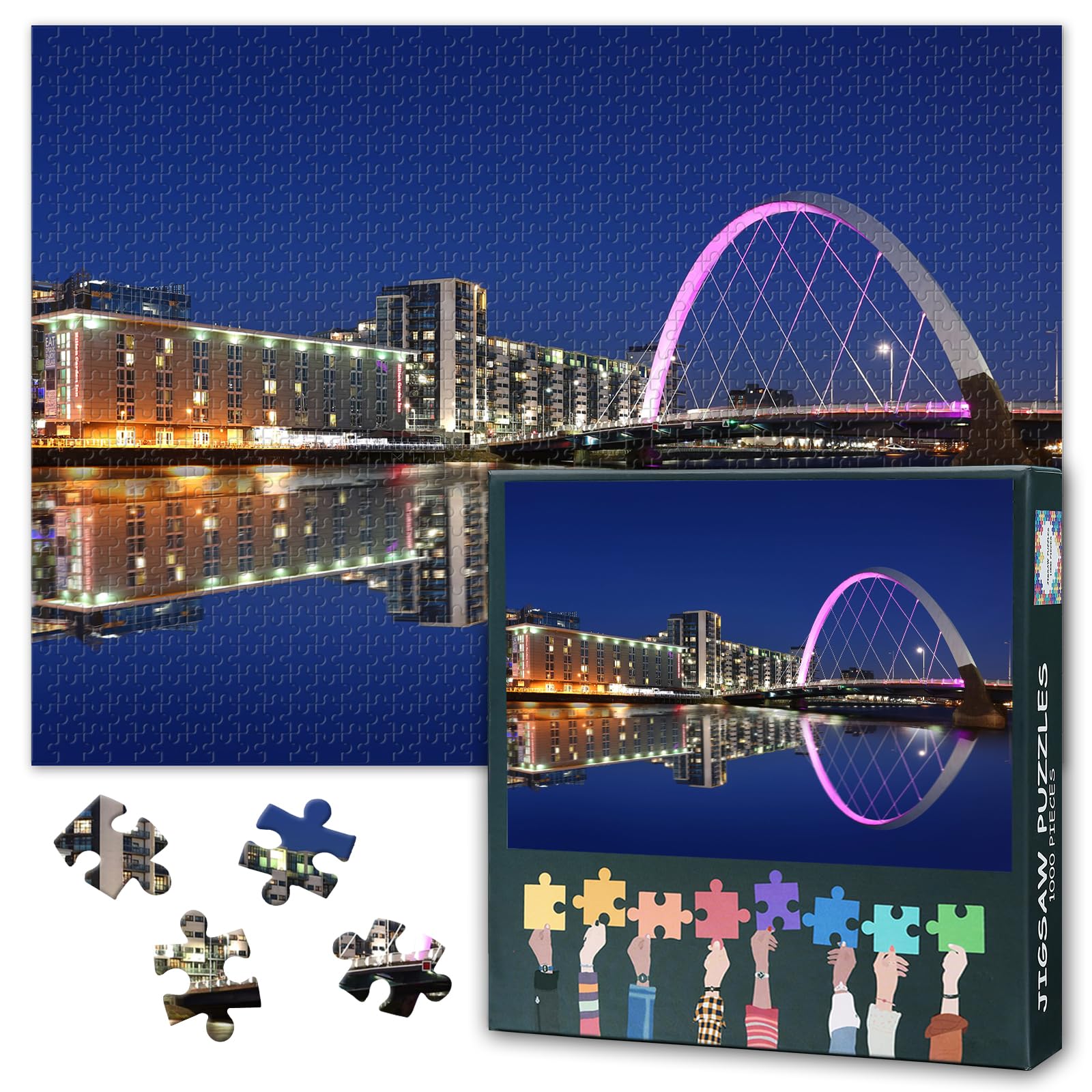 Glasgow Clyde Arc Puzzles for Adults 1000 Pieces, Glasgow United Kingdom Jigsaw Puzzles