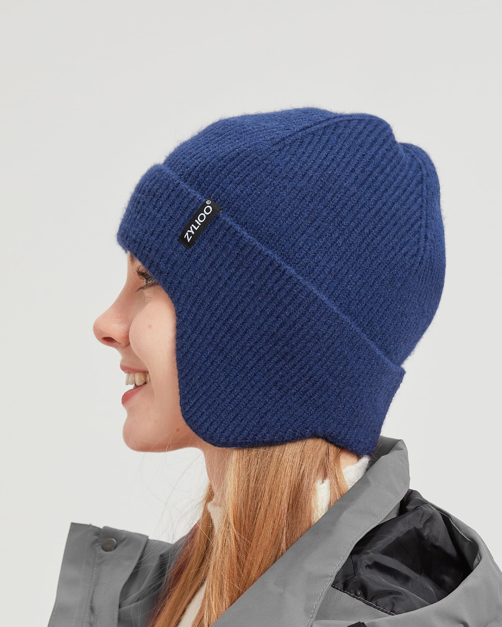 Zylioo S/M/L/XL/XXL/3XL Ear Flap Winter Beanie Cappelli per teste grandi e piccole, copertura per le orecchie, cappelli caldi beany cappelli, cappelli invernali lavorati a maglia con teschio,