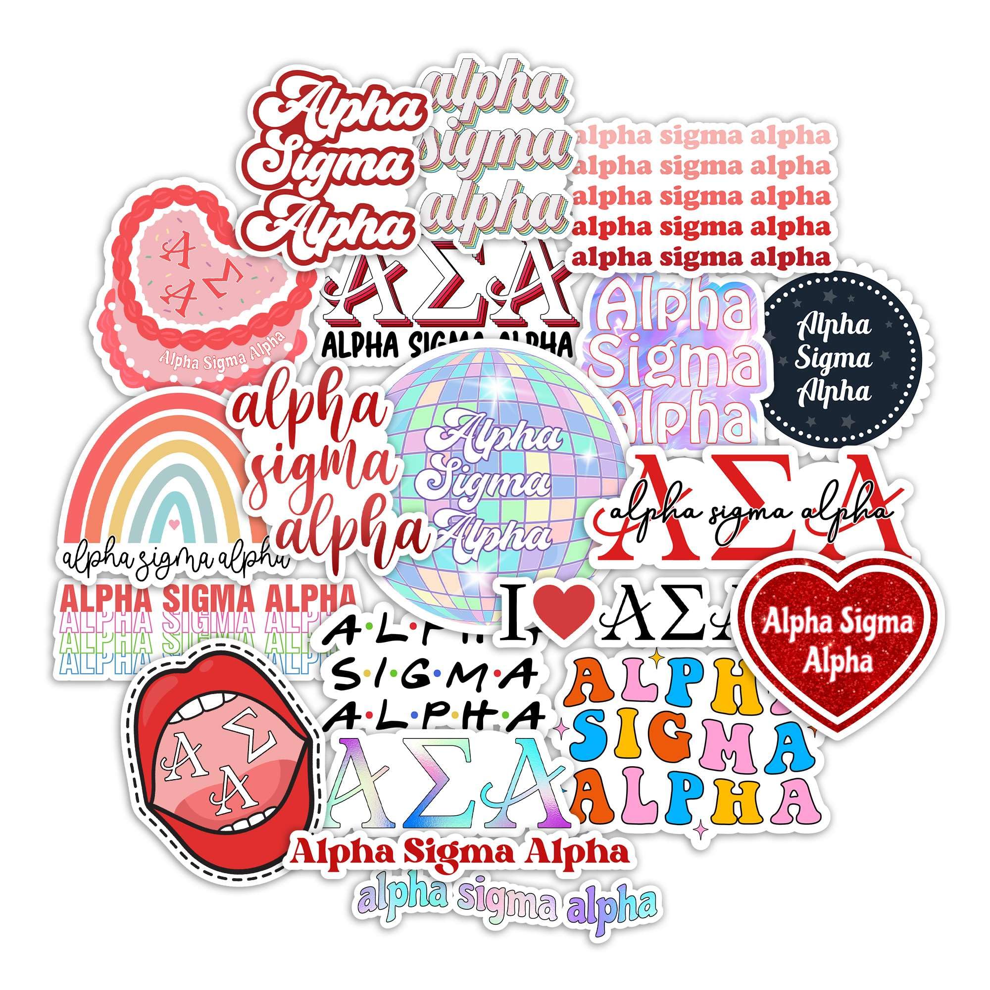 Stickers Alpha Sigma Alpha étanches pour personnaliser gourde et ordinateur